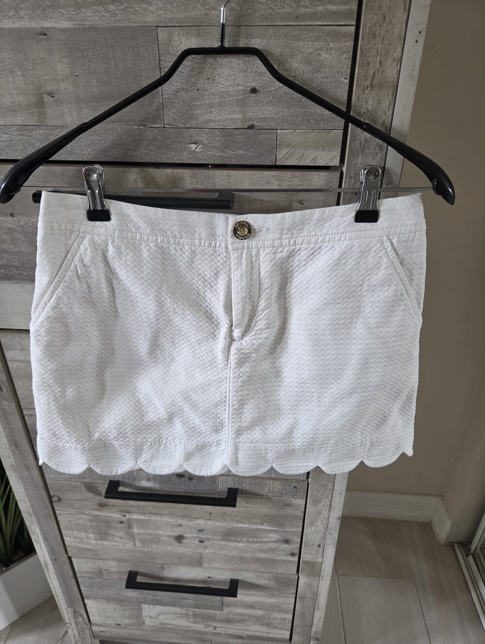 *LILY PULITZER White Scalloped Hem Women's Skort